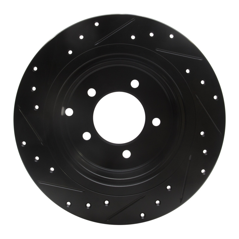 Chrysler Sebring Brake Rotor (1) - Rear Right - R1 Concepts - Drilled & Slotted - Black - `07-`17